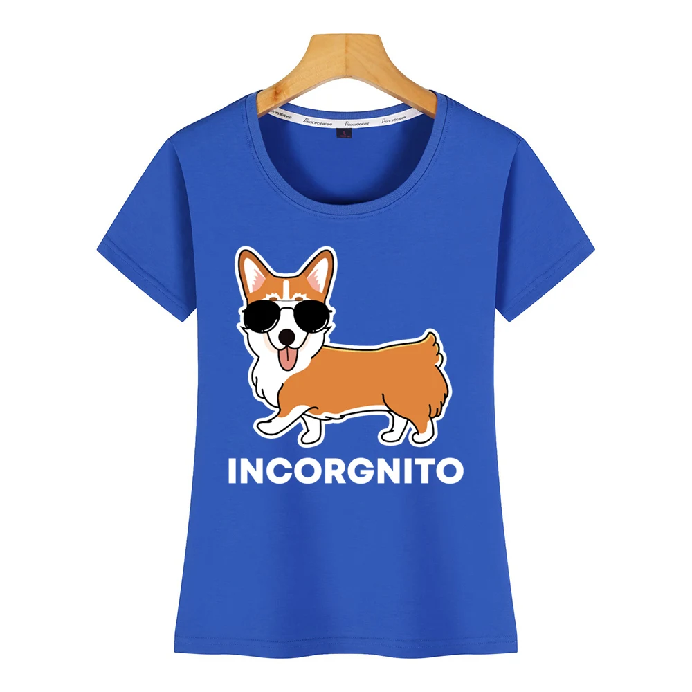 Женская забавная футболка corgi incorgnito dog pun белая женская с забавным изображением