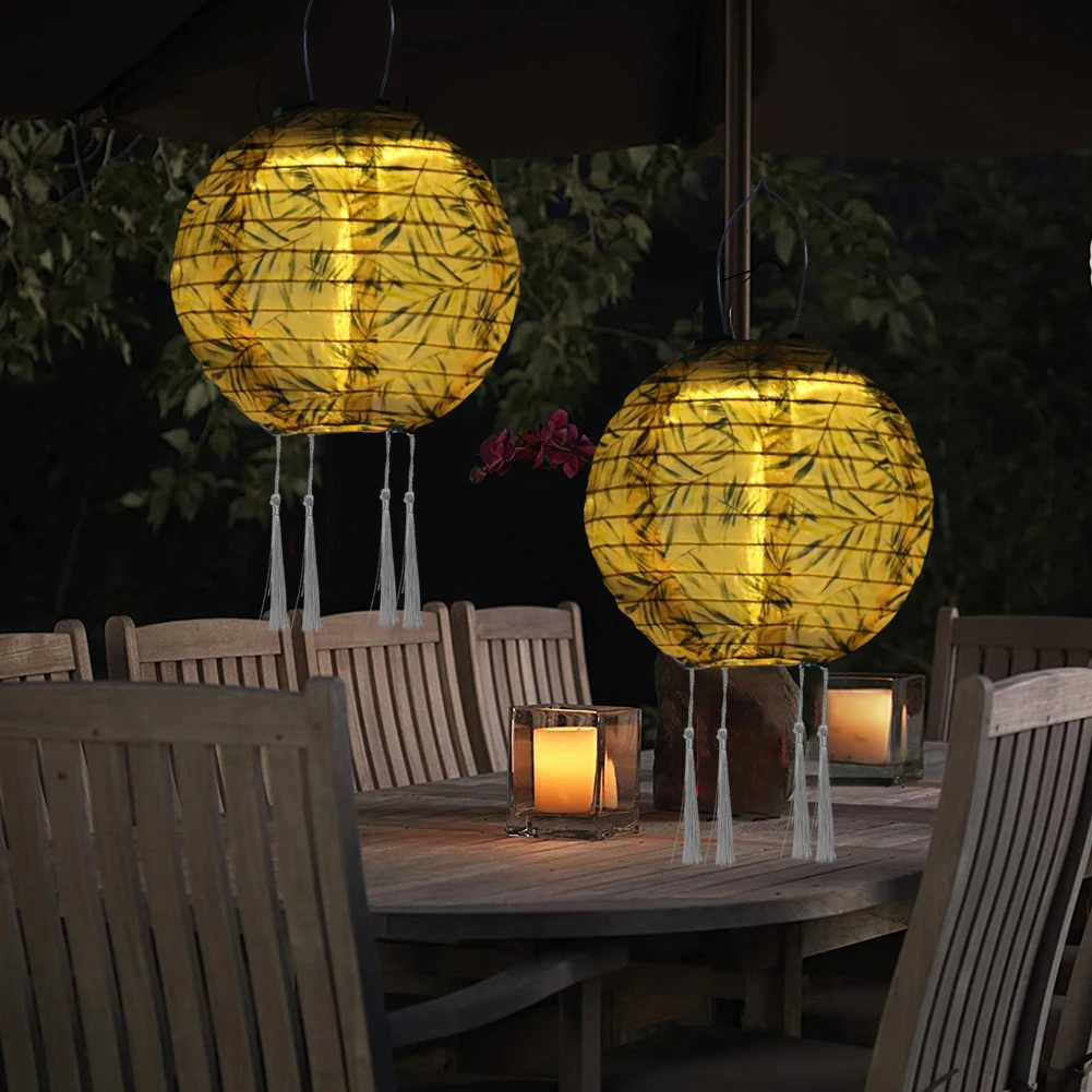 

Garden Camping Hanging LED Light Solar Painted LED Tassel Lantern Outdoor Waterproof Garden Yard Hanging Lighting