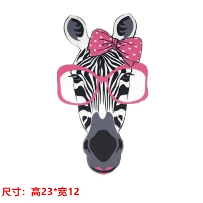 Модная одежда с мультипликационным принтом 23 см очки наклейки зеброй