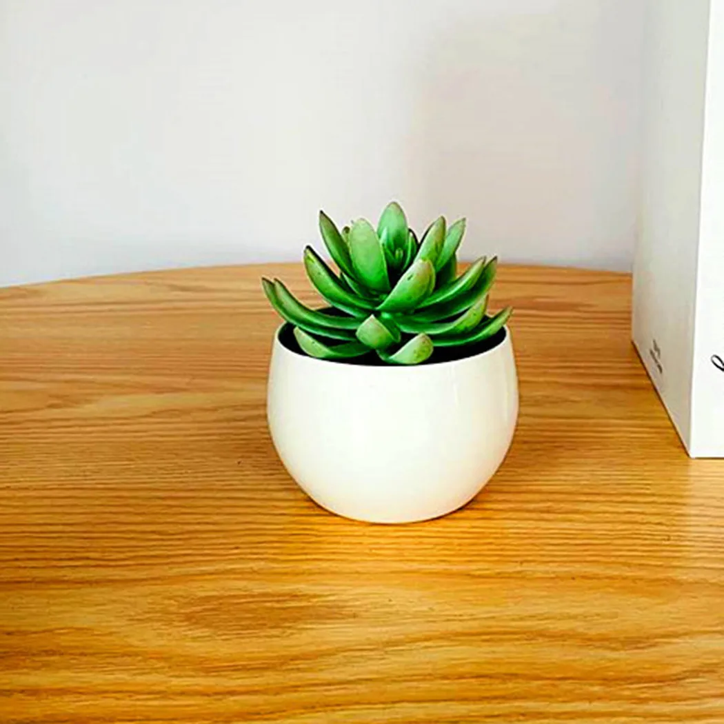 

1*Artificial Succulents(With Pot) Artificial Succulents False Snow Lotus Plants Garden With Pot Home Decoration