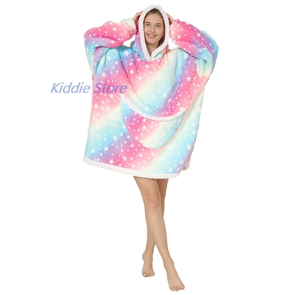 Женские Модные флисовые теплые мягкие свитера с капюшоном и карманами пуловеры