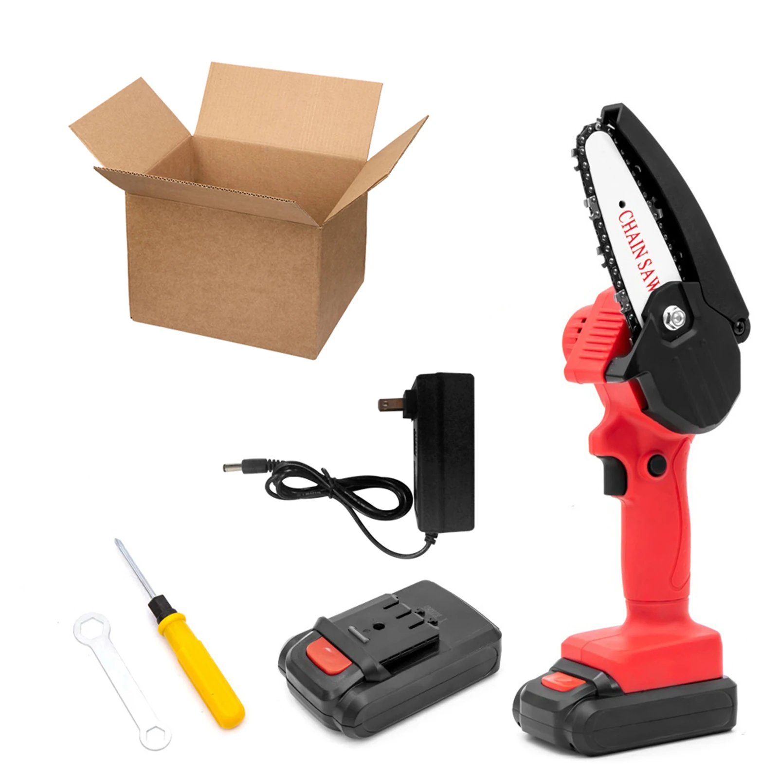 

Electric Pruning Saw Cordless runing Tool Power Chain Saw with 2pcs Lithium BatteryMini Chainsaw Small Wood Splitting Chainsaw P