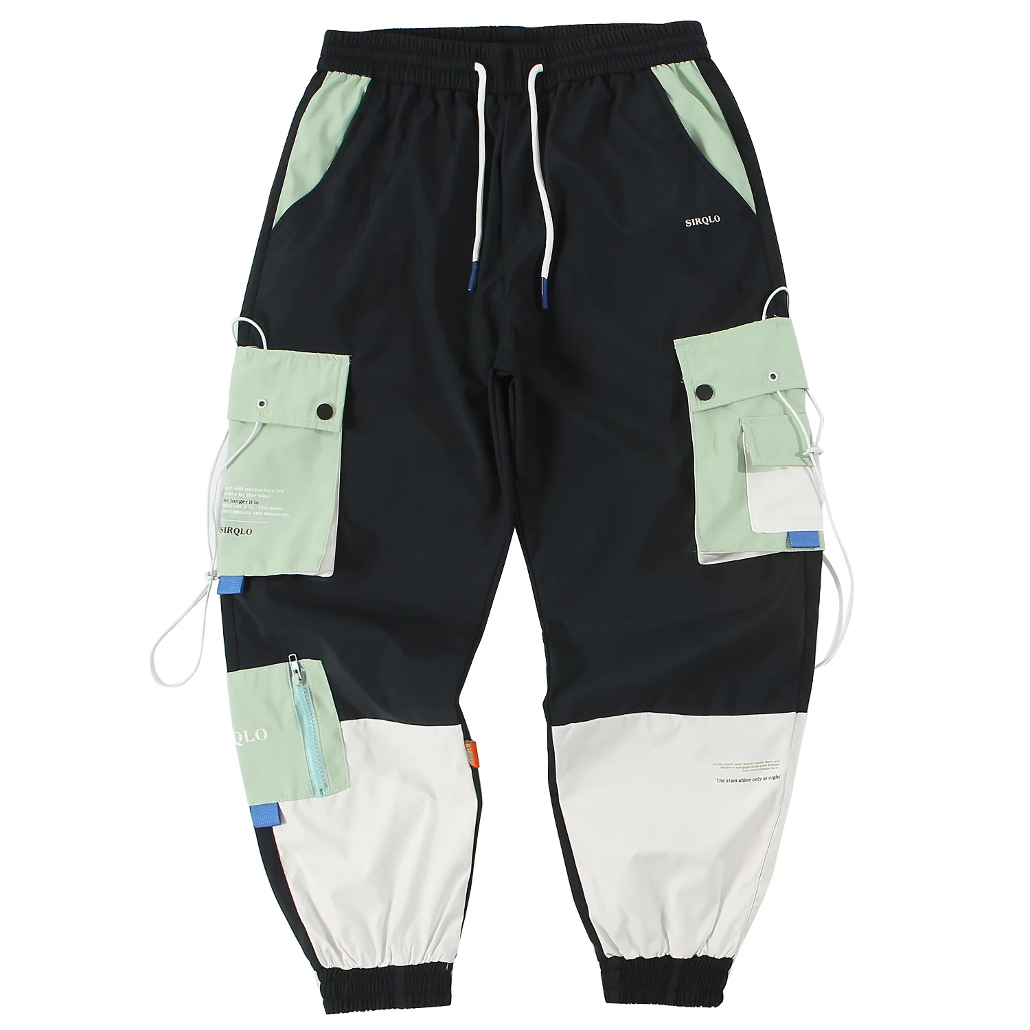 Брюки-карго мужские составного кроя с множеством карманов модные повседневные