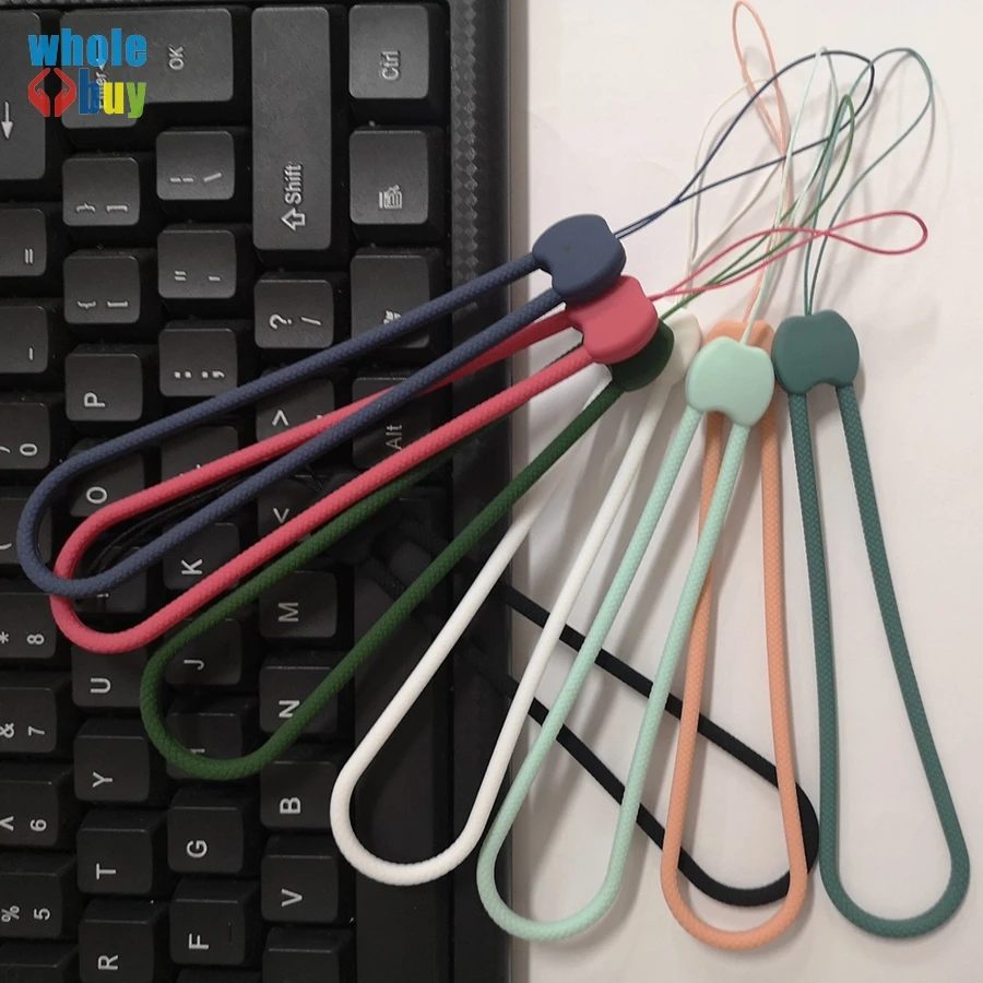 

Short Silicone Cell Phone Lanyard Holder Phone Wrist Straps Lanyards Keychain Strap ID Card USB Badge Cord Hanging Rope 200pcs