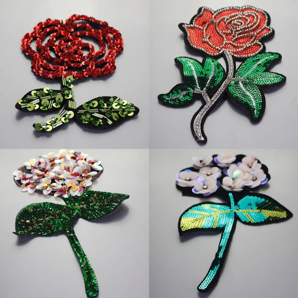 Большие 3D фотообои с бусинами розы цветы аппликация нашивка diy одежда