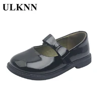 children genuine leather shoes spring 2022 new students girls shoes black bowknot black flats soft school leather shoe for kid