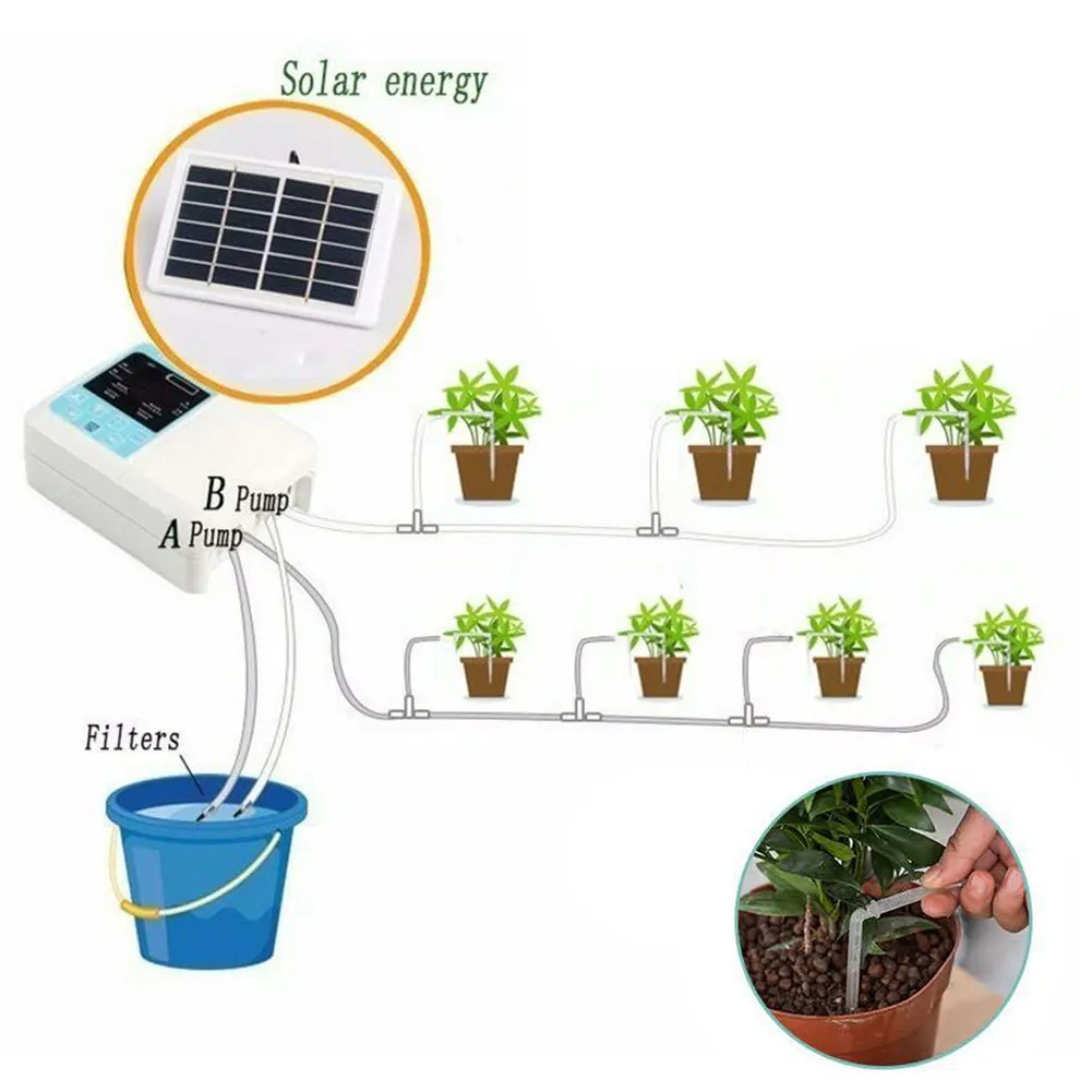 

Drip Automatic Home Solar Powered Intelligent Tool Watering Device Irrigation Charging Easy Install Plant Timer Outdoor Garden