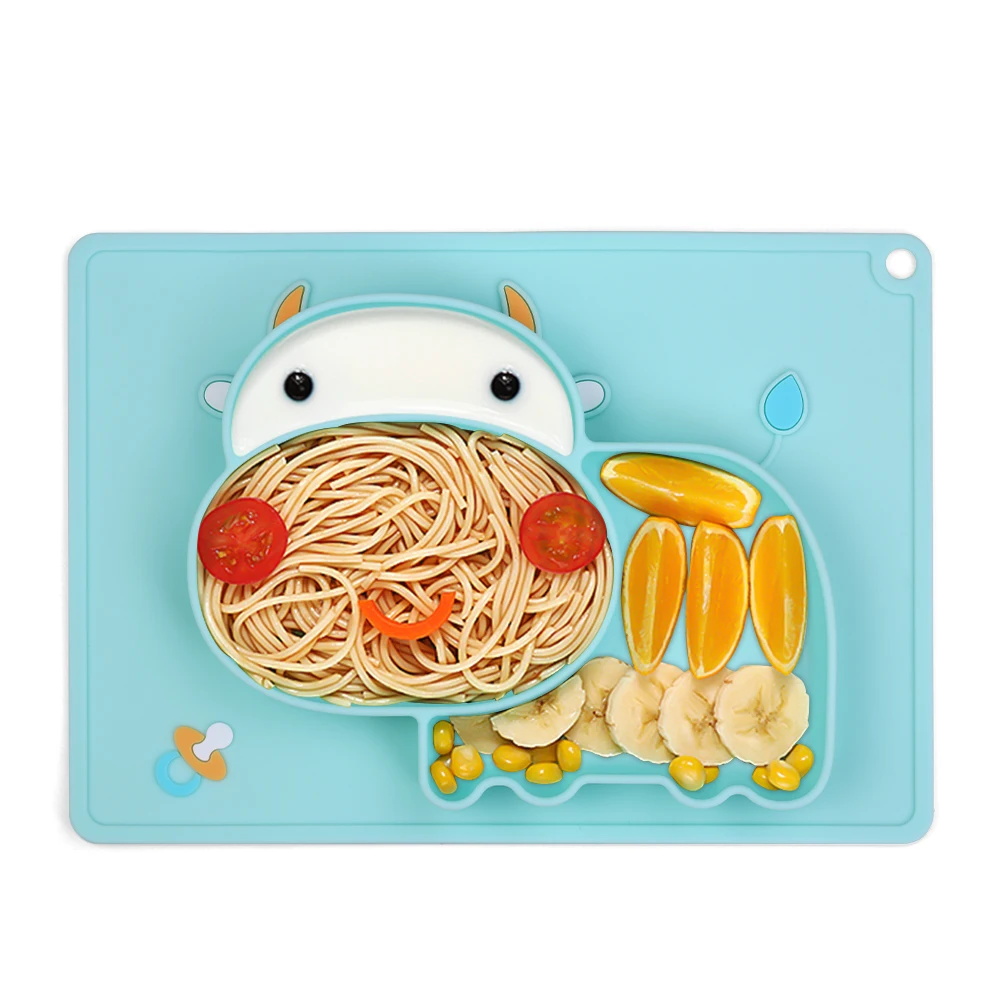 Цельный силиконовый коврик обеденный стол тарелка миска в форме бегемота