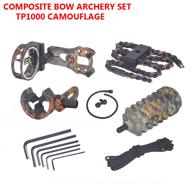 

Camouflage Compound Bow Accessory Set TP1000 Archery Accessories with Stabilizers Bow Slings Peep Sights