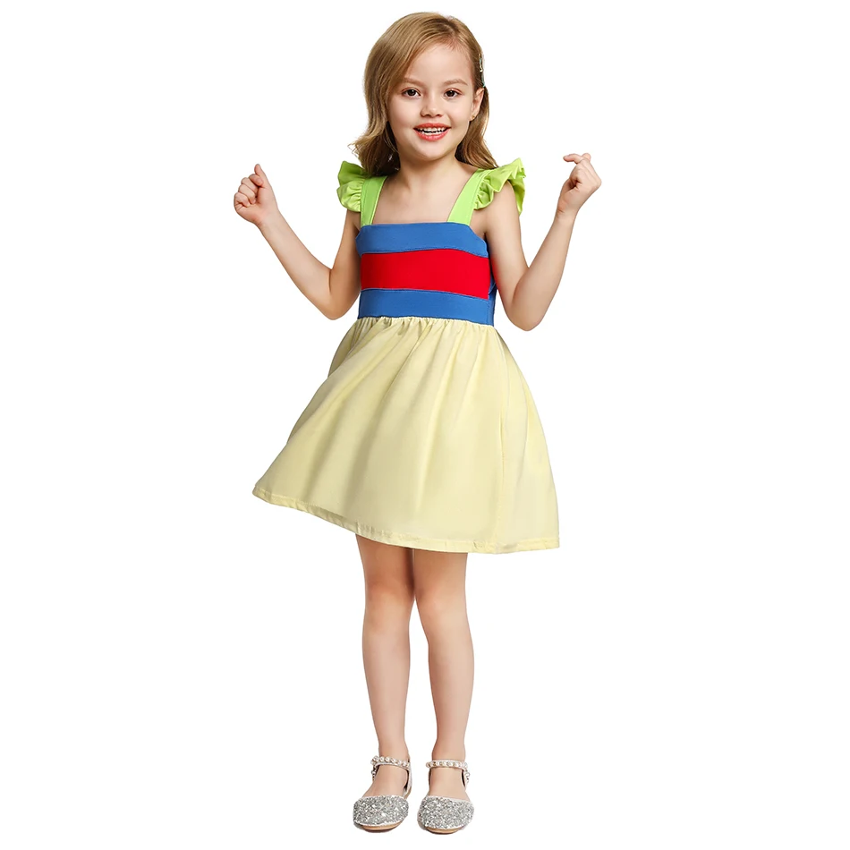 

Princess Huamulan Green Dress for Girls Off Shoulder Summer Frocks Mulan-Hua Adorable Party Clothing Toddler Soft Cotton Vestido