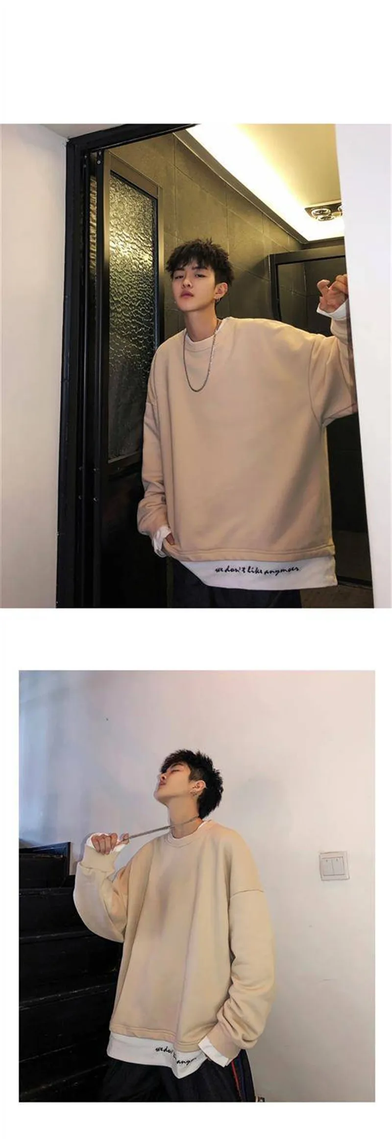 Moon Reflective Hoodies Loose Men's Sweatshirt Orange Autumn Winter Sweatshirts Men Streetwear Cool Japan Hoodies Funny Male