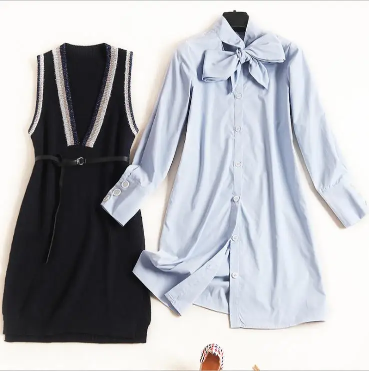 Новинка Осень 2019 Женская одежда в европейском и американском стиле рубашка с