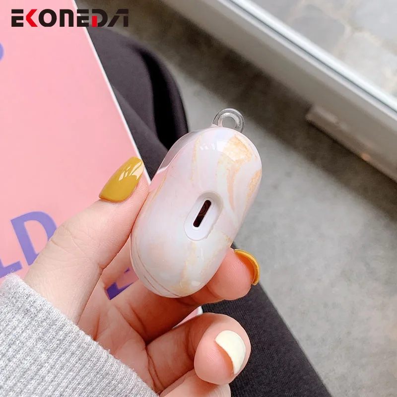 

EKONEDA Luxury Glossy Marble Case For Airpods 2 Hard Protective Case Cover For Airpods Plastic Earphone Cases