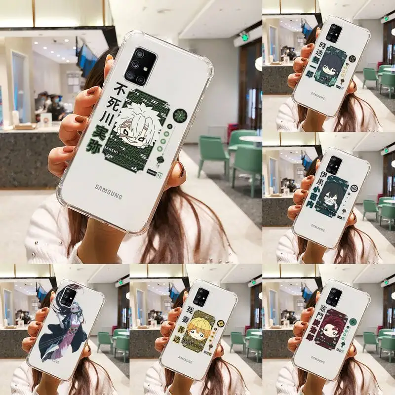 

Demon Slayer Kamado Tanjirou Phone Case Transparent For Samsung A51 A50 A71 A70 A81 M60S Note S21 S 20 10 9 8 11 E Plus Ultra