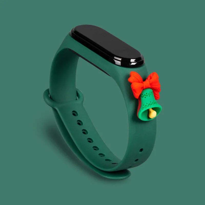 Christmas Decorations 2022 New year strap For Xiaomi Mi band 6 4 5 Bracelet Elk cartoon Smart Watchband For Mi band 3 Wristband