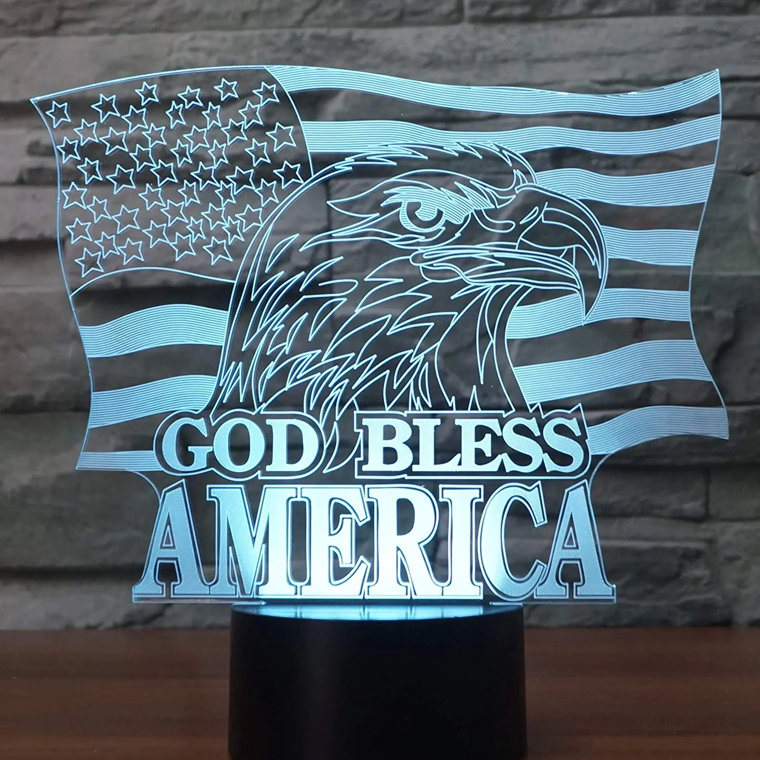 3D лампа Eagle оптическая светодиодная иллюзионная иллюзия светильник с изменением