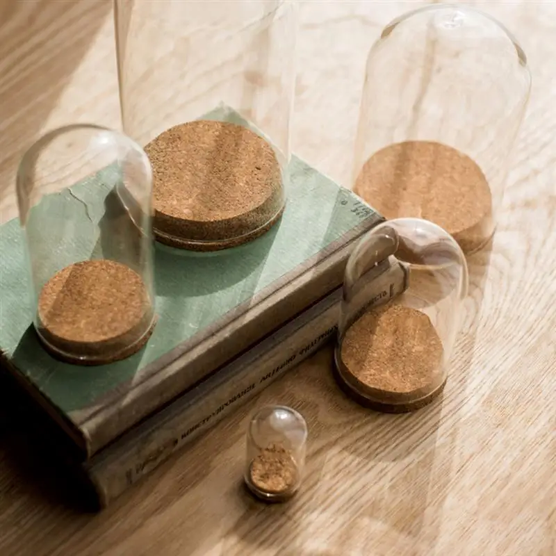 Настольный стеклянный купол крышка полусферы ручной работы с деревянная пробка