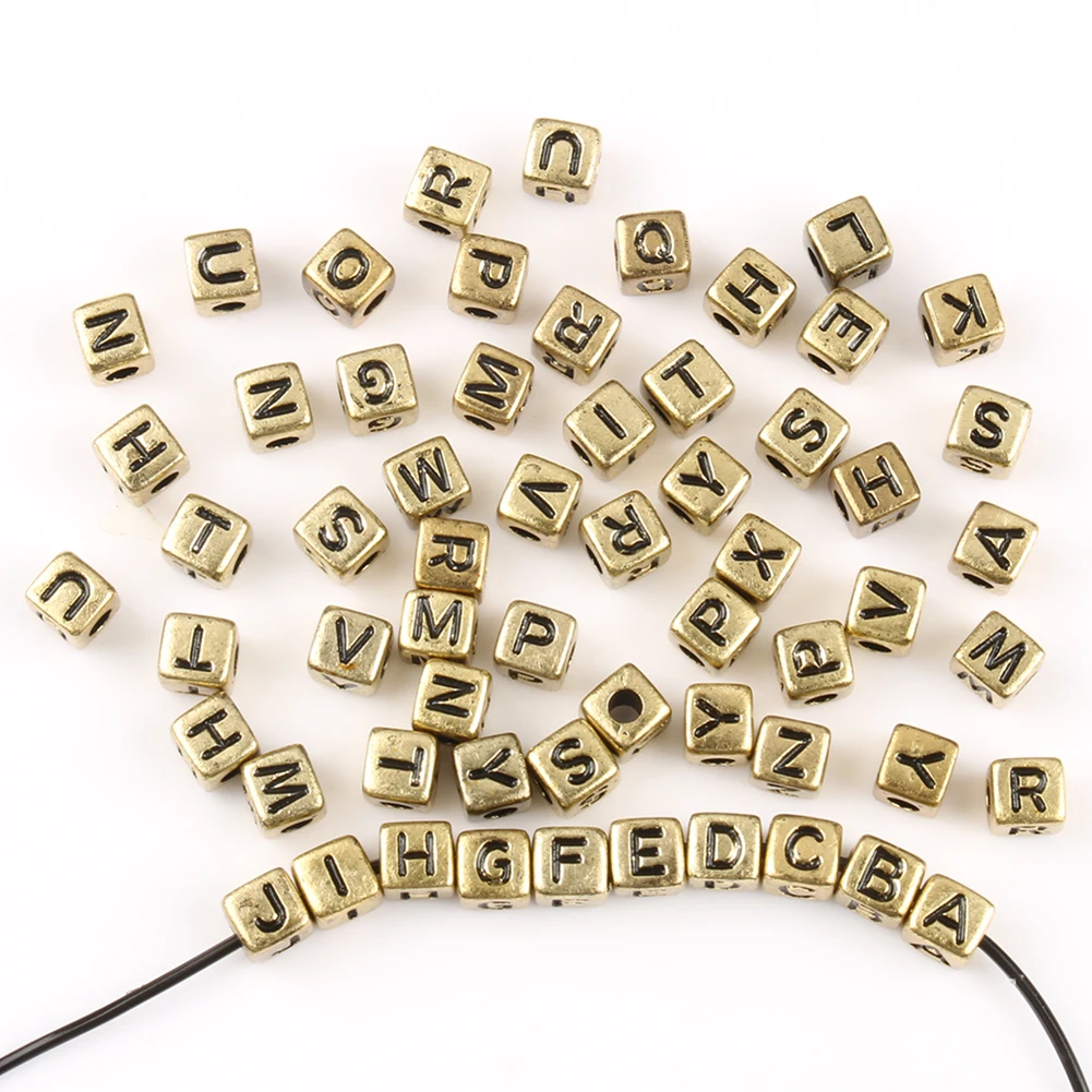 

200/400/600pcs Mix Letter Beads Square Alphabet Beads Acrylic Beads DIY Jewelry Making For Bracelet Necklace Accessories 5mm
