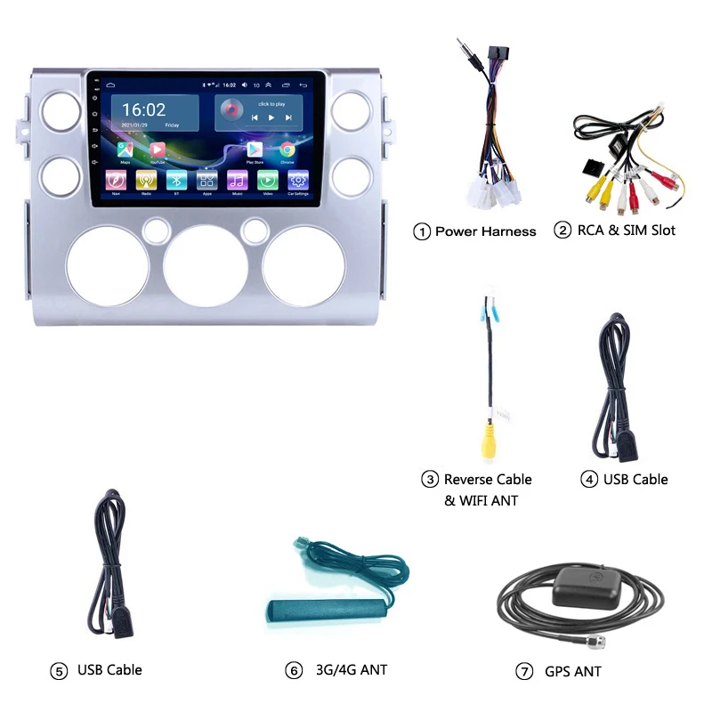 4G LTE 2G RAM Android 10 автомобильное радио аудио GPS мультимедийный плеер для Toyota FJ CRUISER 2007