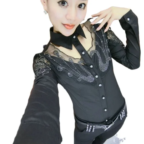 2021 с длинными рукавами кружевом и вышивкой деко черные хлопковые рубашки для