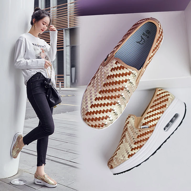 Новые женские кроссовки Air кожаные спортивные туфли без застежек для фитнеса