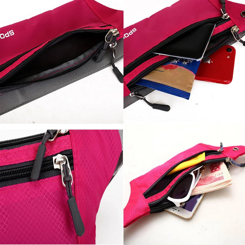 

1pc Professional Running Zip Bag Waterproof Sports Chest Shoulder Bags Belt Bum Pouch Unisex Waistbag Hiking Outdoor Accessories