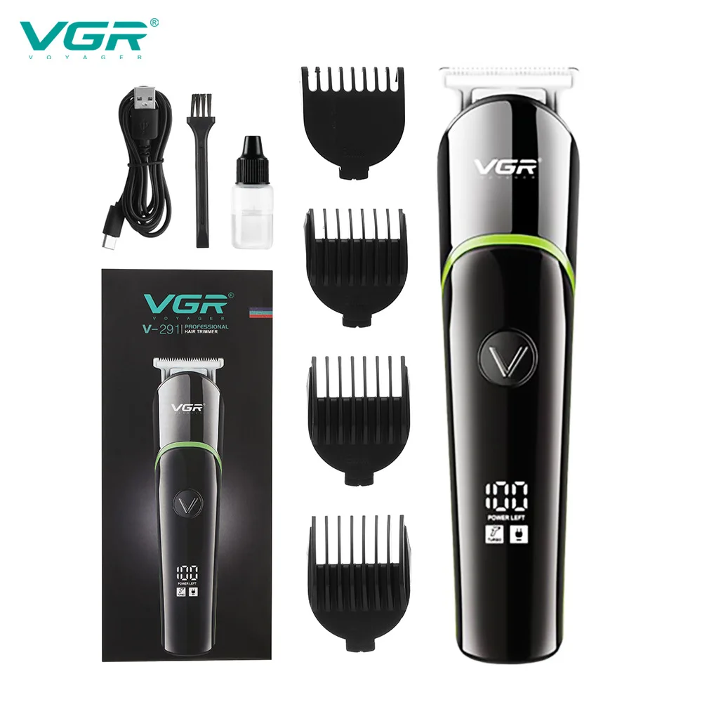 

VGR Hairdresser Electric Hair Clipper Trimmer Portable LED Display Shaver Not Stuck Carving Baby Barber Charging Push V-291