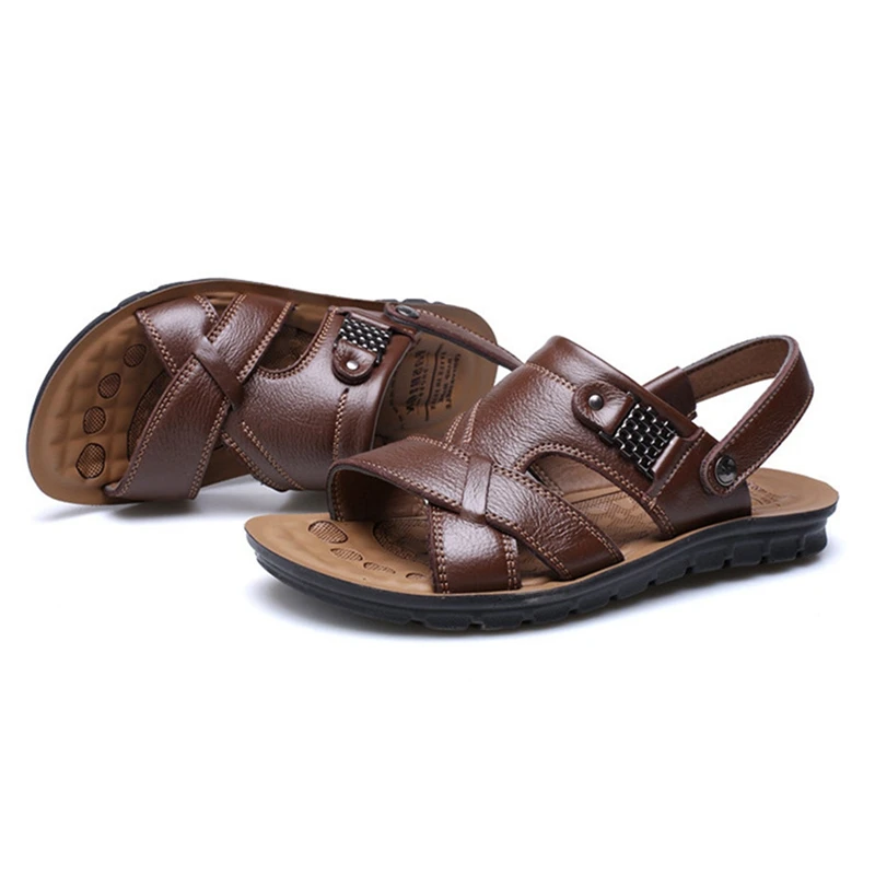 Горячая Распродажа 2020 мужские сандалии новые Пляжные Шлепанцы из натуральной