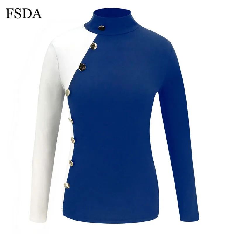 Женская водолазка с длинным рукавом на пуговицах | одежда