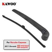 kawoo car rear wiper blade blades back window wipers arm for porsche for cayenne hatchback 2011 355mm car accessories styling