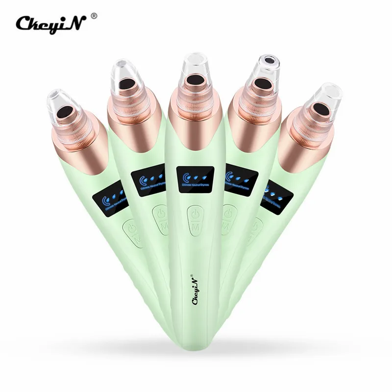 

CkeyiN Blackhead Remover Vacuum Electric Blackhead Removal Tools Pore Cleaner Extractor Rechargeable Pore Vacuum 5 Suction Head