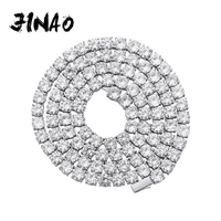 jinao hip hop iced out 3 6mm chain spring buckle micro pave cubic zircon copper stone tennis chain necklace for men women gifts