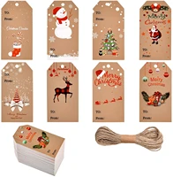 100 300pcs merry christmas tags kraft paper card label tag diy hang tags gift wrapping decor gift card christmas favors supplies