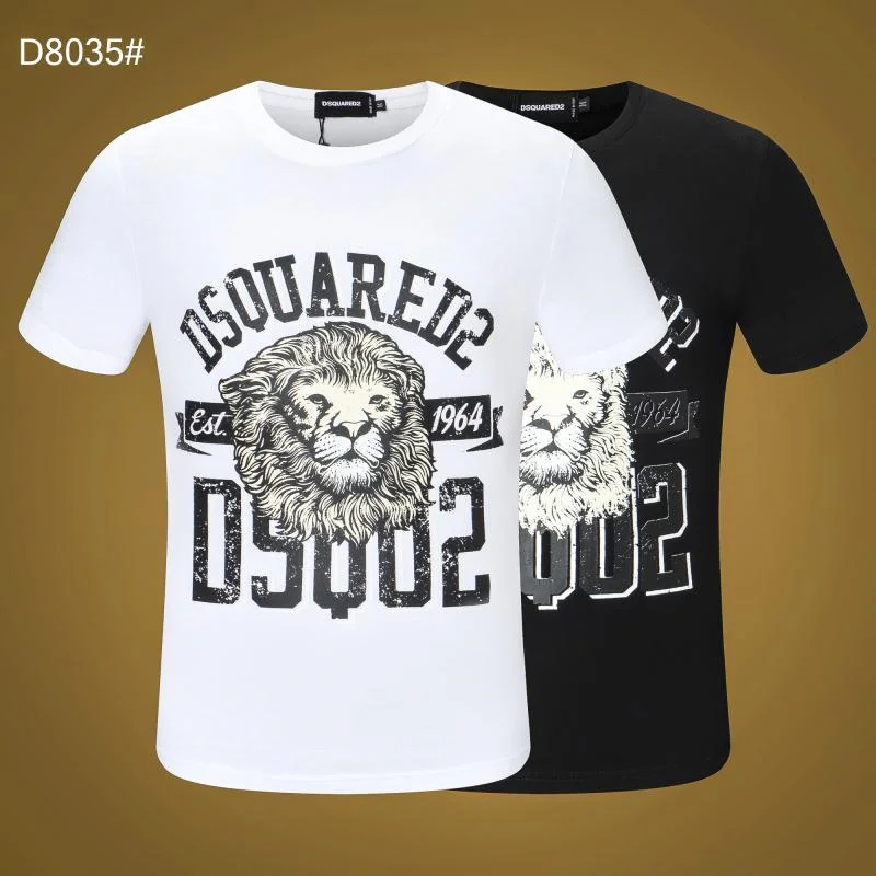 

2021 Summer T-shirt Brand Dsquared2 Men's Plus Size 3XL T-shirt Male Hip-hop Men's Metal Rock Band 3D Printing Lion T-shirt
