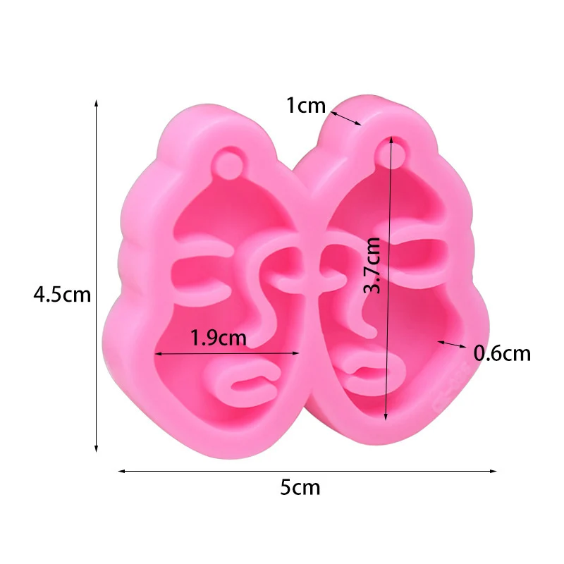 

Abstract Face Shape Earring Mold Resin Silicone DIY Epoxy Mould Decor Keyring