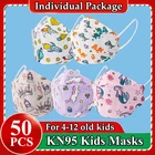 Маска KN95 детская ffp2mask 4 слоя, защитная маска для детей, с мультяшным принтом, KN95, Детские маски