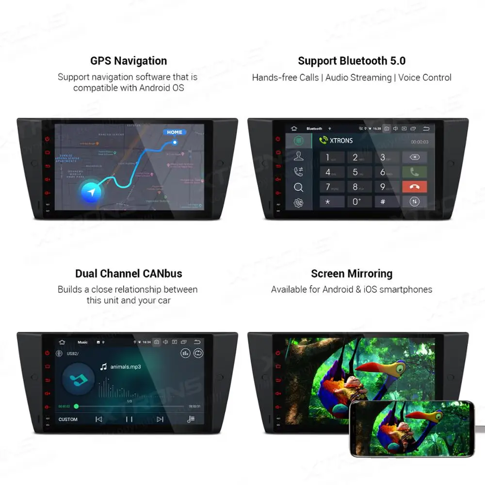 Автомобильный мультимедийный стерео плеер XTRONS 9 дюймов Android 0 для BMW E90 E91 E92 E93 M3