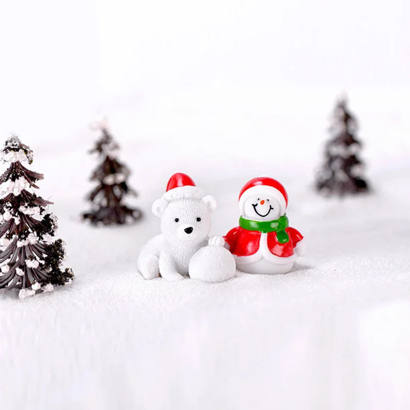 9 шт. Статуэтка из смолы куклы фигурки рождественской елки миниатюрные DIY Декор для микро-ландшафта детские игрушки Рождественская атмосфера декор сада подарок