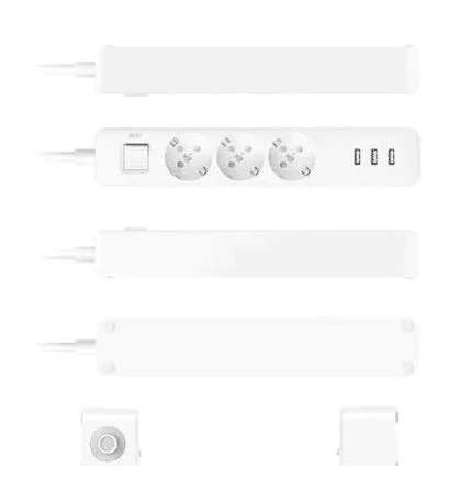 Удлинитель питания XIAOMI MI (3 розетки 3 USB) белый|Электрические розетки| |