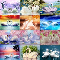 ruopoty white swan animals diy painting by numbers modern calligraphy painting home decoration unique gift wall art picture