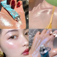 glitter highlighter liquid gold blue palette makeup glow contour shimmer powder brighten face body highlighter makeup cosmetic