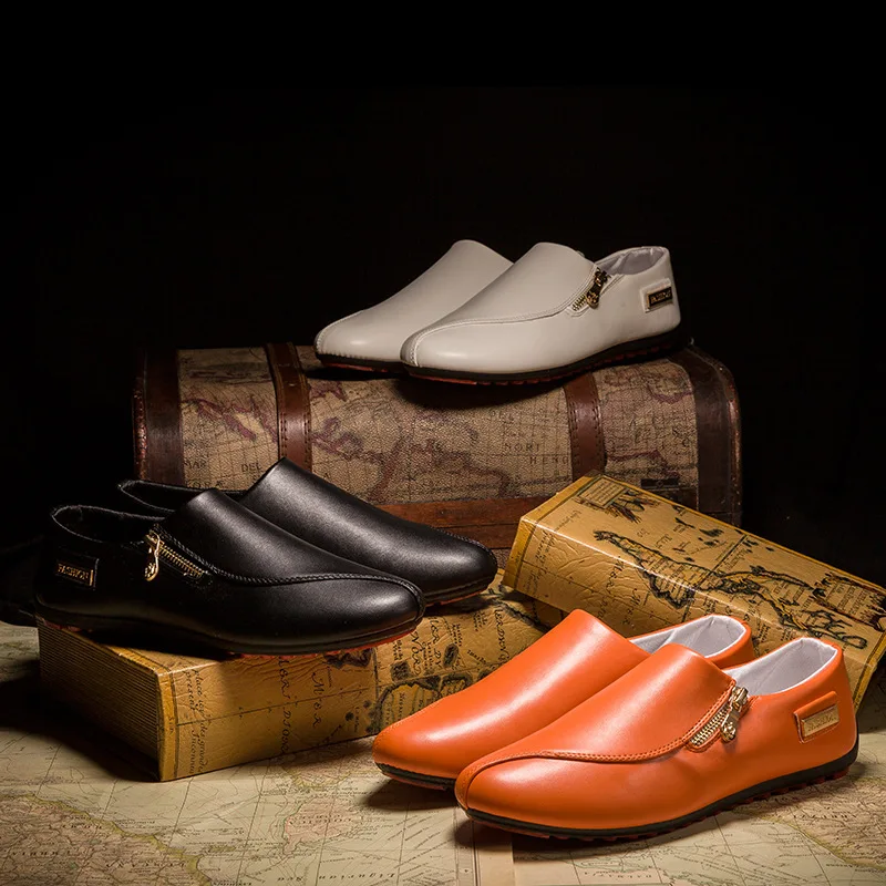 

Spring Men's Shoes Casual Moccasins Men Loafers Shoes Luxury Brand Breathable Chaussure Homme Flat PU Leather Shoes Male