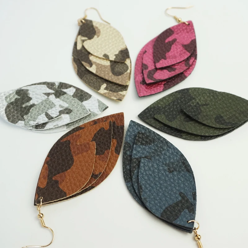 Cpop трехслойные Винтажные серьги из искусственной кожи для женщин новые