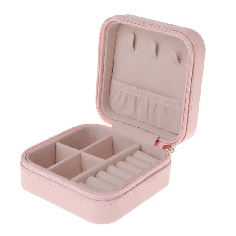 

Newly Portable Jewelry Box Storage Organizer Zipper Portable Women Display Travel Case FIF66