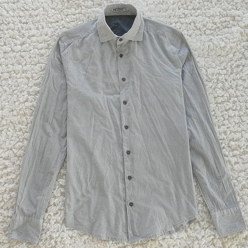 Hombre Camisa Masculina, осенняя Хлопковая мужская рубашка с длинным рукавом, молодежные модные повседневные рубашки в полоску, Camisas, мужская рубашка, мужская одежда