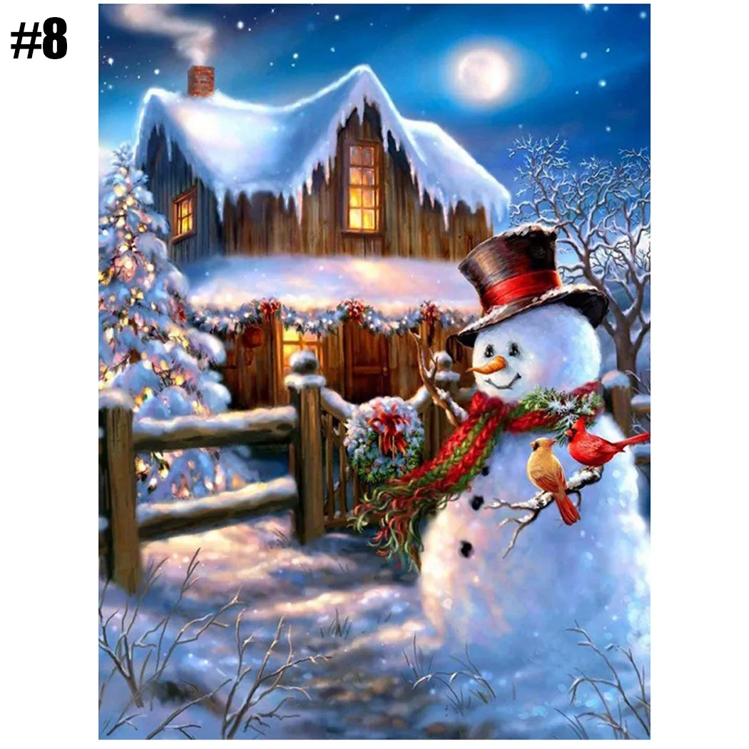 

Christmas 5D Painting Xmas Snowman Embroidery Diamond Cross Stitch Kit DIY Embroidery Living Room Decoration Hanging Painting