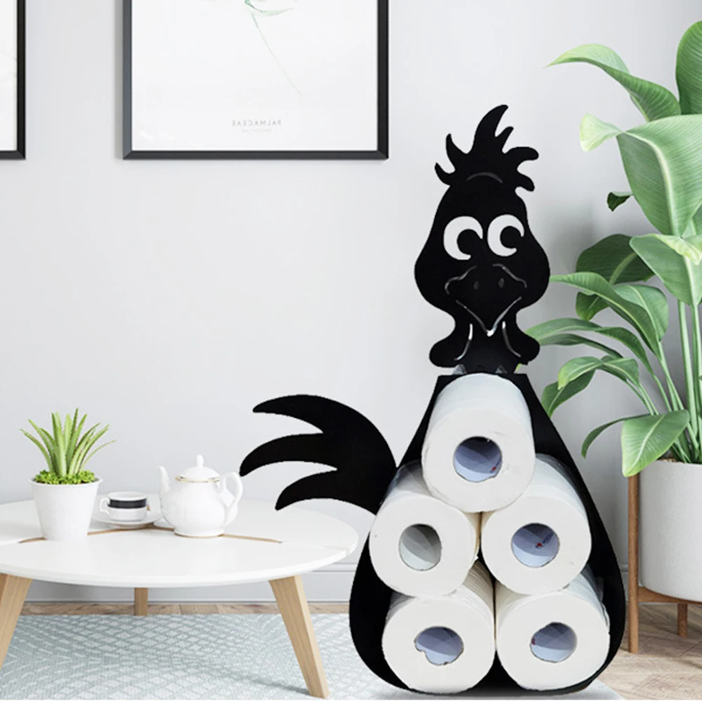 

Bathroom Toilet Paper Holder Animal Free Standing Metal Holder Storage Roll Decor Kitchen Coffee Shop Gadget