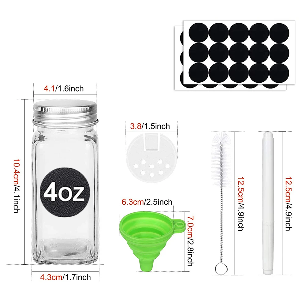 Банки для специй 12 шт. стеклянный органайзер кухонные шейкеры соли и перца с