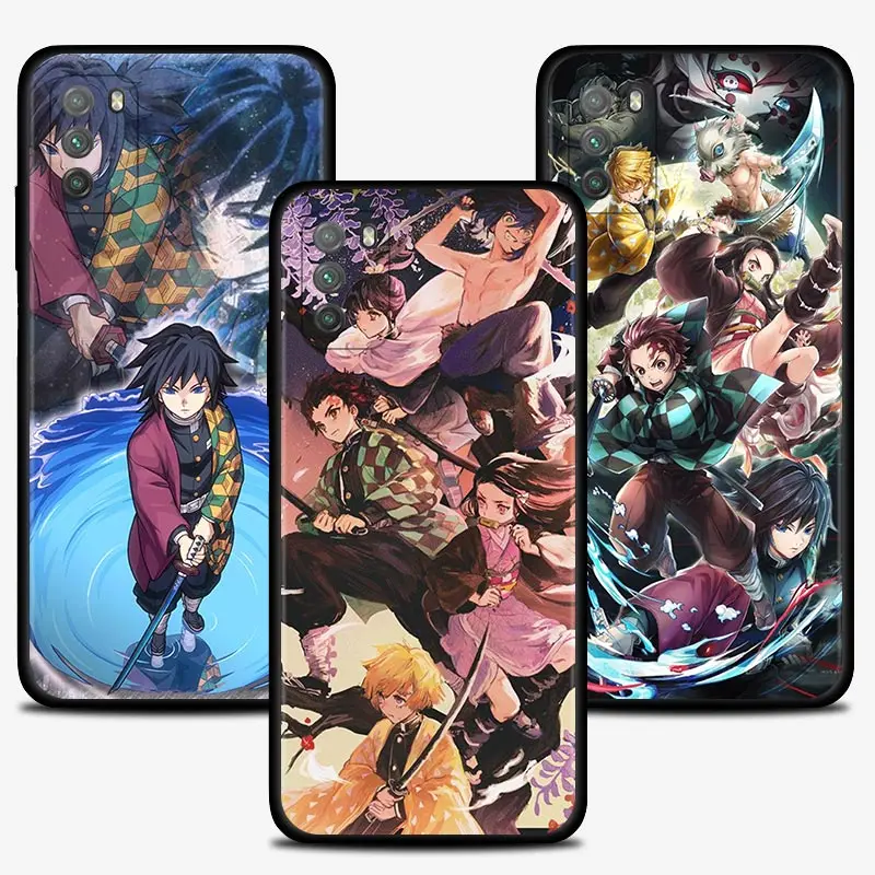 phone case for xiaomi poco x3 nfc f3 gt m3 note 10 11t 10t pro 9t 11 lite civi pocophone f1 cover demon slayer kimetsu no yaiba free global shipping