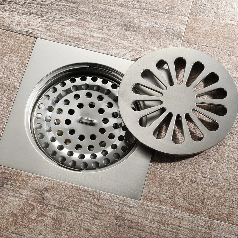 

NEW-HIDEEP Floor Drains Stainless Steel Square Shower Floor Drain Tile Insert Drain Channel for Bathroom Kitchen Waste Grate